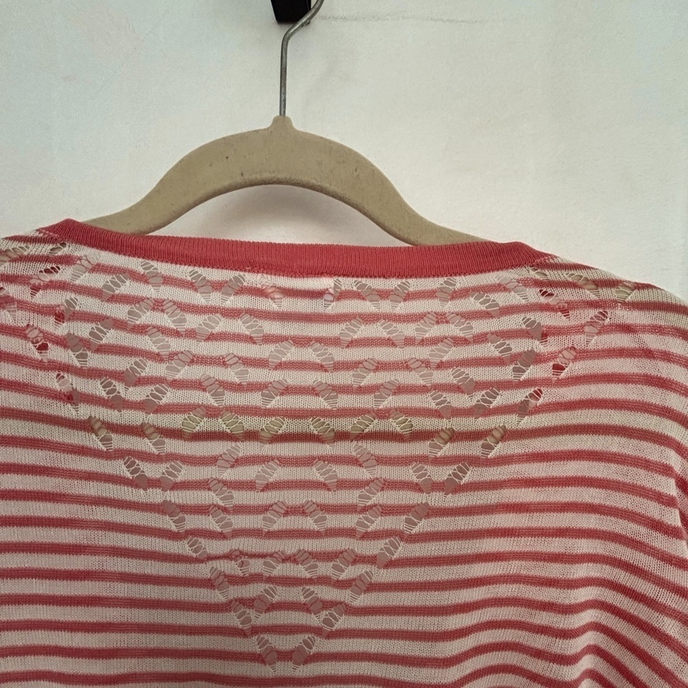 LuLaRoe Cute pink Striped Cardigan with cut out back design - Picture 2 of 3